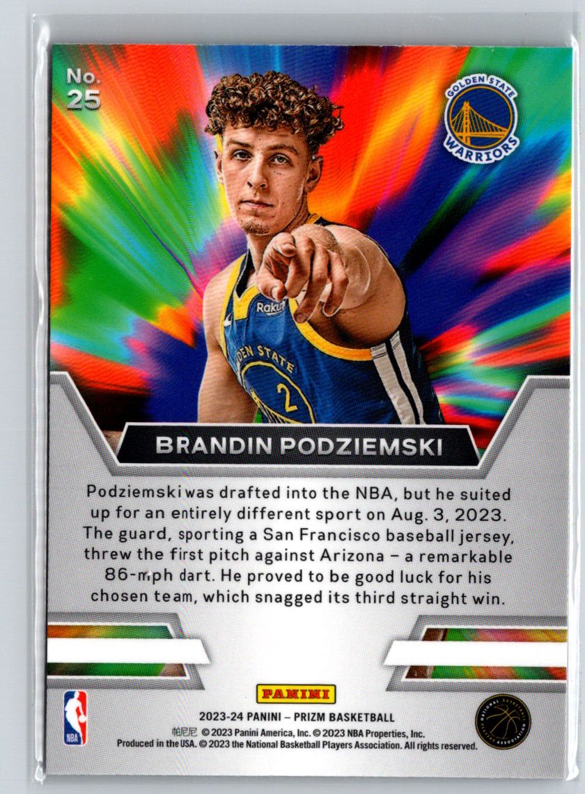 2023-24 Panini Prizm #25 Brandin Podziemski Instant Impact P68