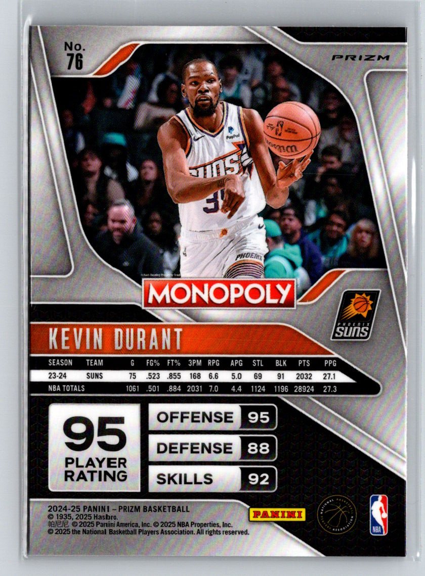 2024-2025 Panini Prizm Red waves Kevin Durant #76 P68