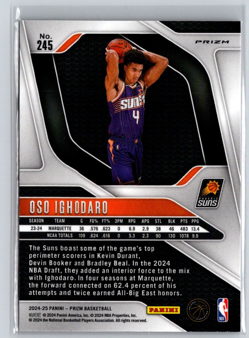 2024-25 Panini Prizm #245 Oso Ighodaro Prizms Pink Ice P68