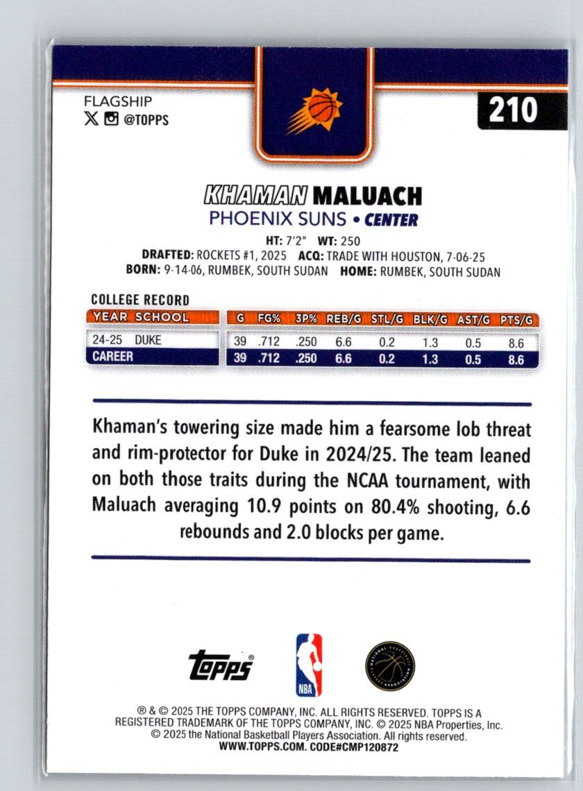 2025-26 Topps #210 Khaman Maluach P69