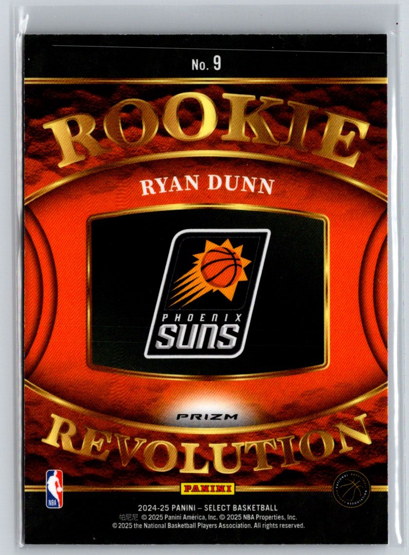 2024-25 Panini Select #9 Ryan Dunn Rookie Revolution Red Prizms P69
