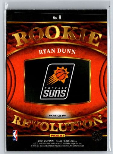 2024-25 Panini Select #9 Ryan Dunn Rookie Revolution Red Prizms P69