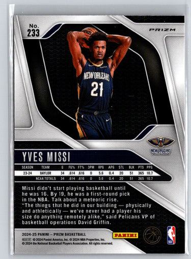 2024-25 Panini Prizm #233 Yves Missi Prizms Pink Ice P69
