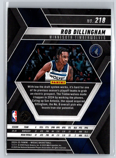 2024-25 Panini Mosaic #218 Rob Dillingham P69
