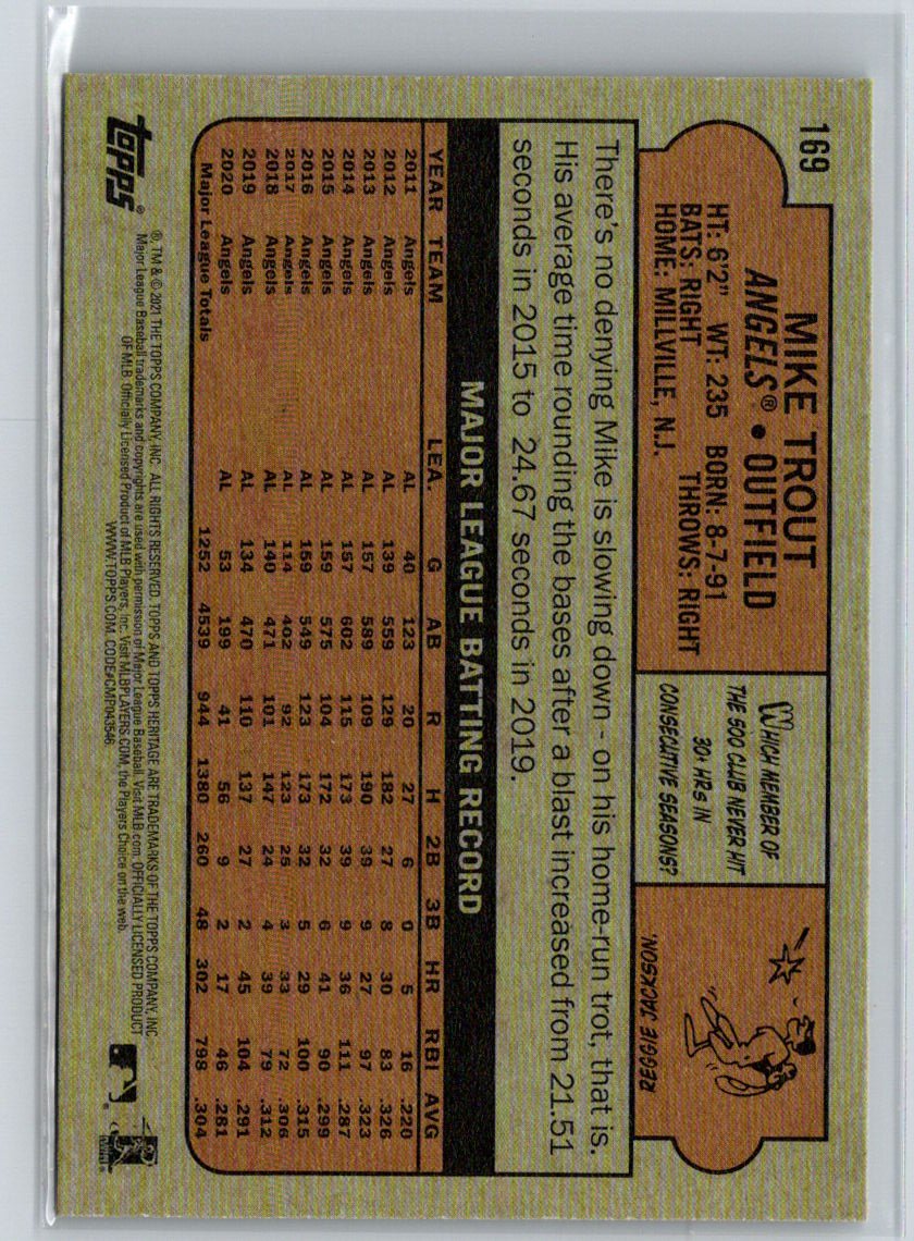 2021 Topps Heritage #169 Mike Trout P69