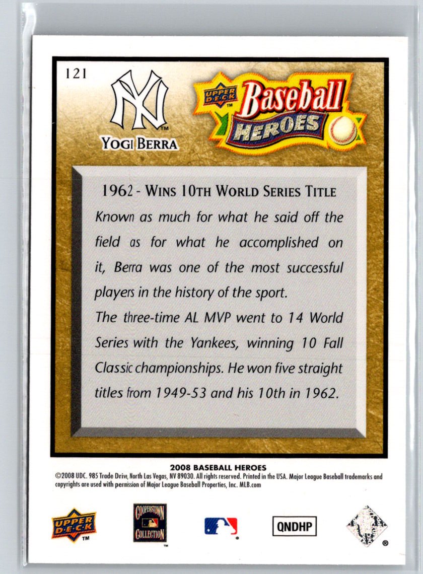 2008 Upper Deck Baseball Heroes #121 Yogi Berra P70