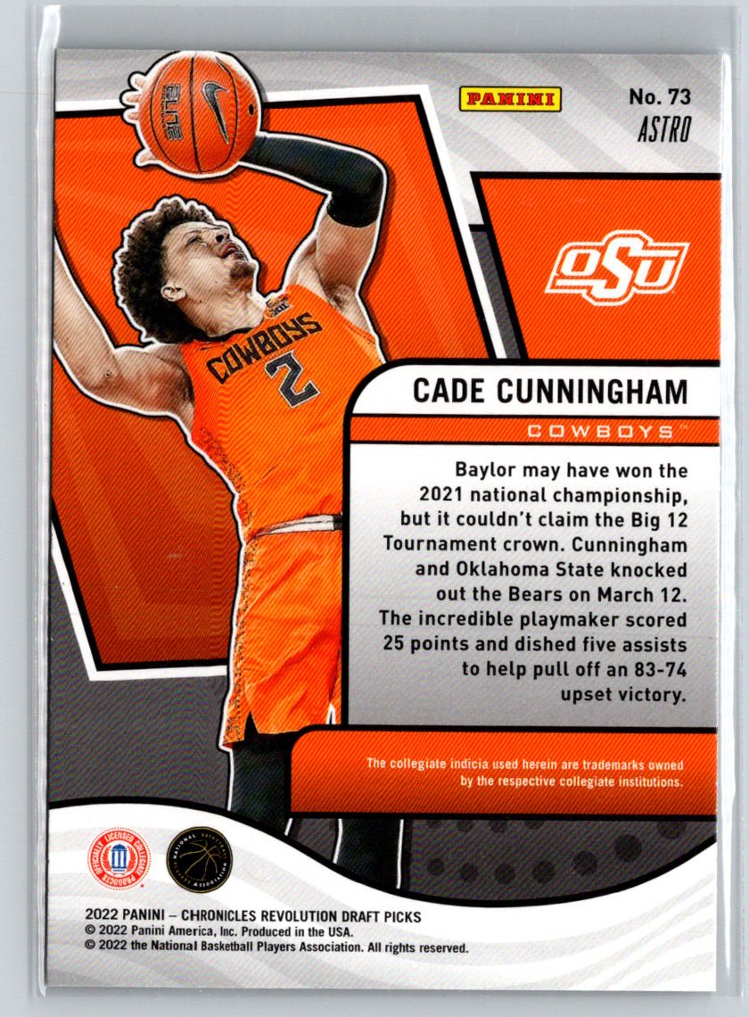 2022 Panini Chronicles Draft Picks #73 Cade Cunningham Revolution Astro Q02