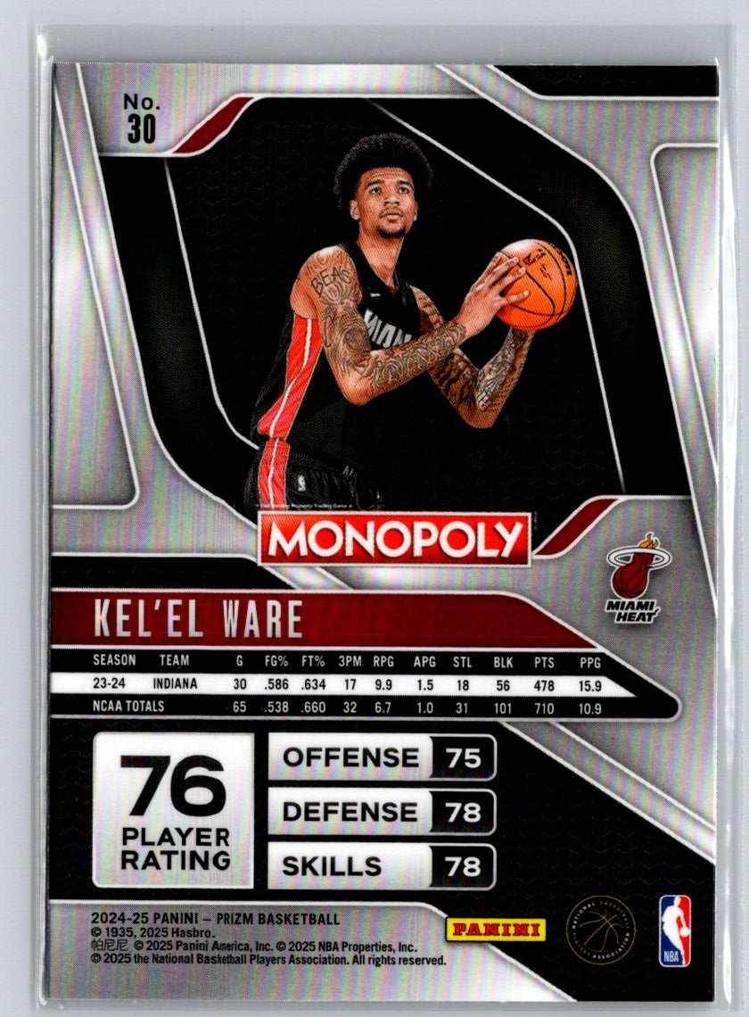 2024-25 Panini Prizm Monopoly #30 Kel'el Ware Q02