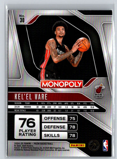 2024-25 Panini Prizm Monopoly #30 Kel'el Ware Q02