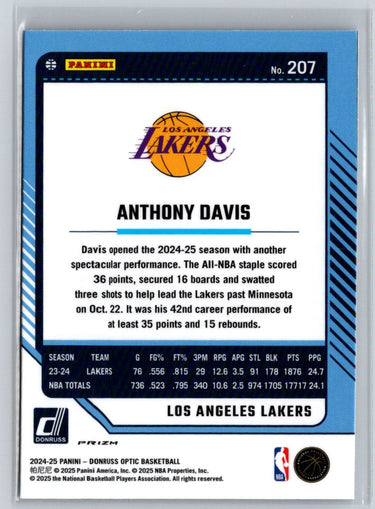 2024-25 Donruss Optic #207 Anthony Davis Silver Prizm Q02