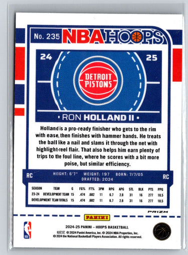 2024-25 Hoops #235 Ron Holland II Premium Prizms Green