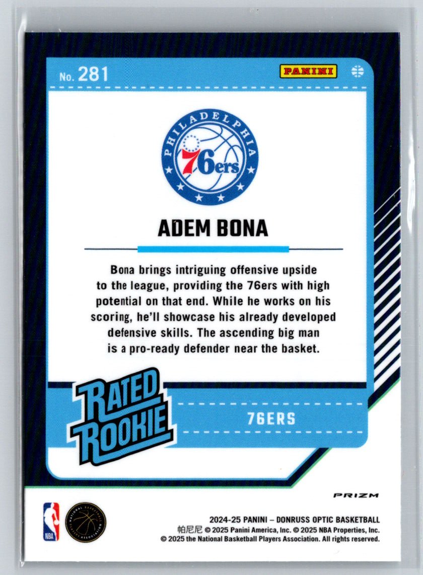 2024-25 Donruss Optic #281 Adem Bona Holo Q03