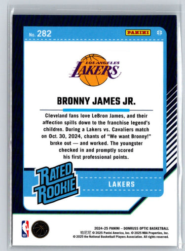 2024-25 Donruss Optic #282 Bronny James Jr. Q03