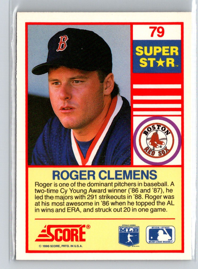1990 Score 100 Superstars #79 Roger Clemens Q04