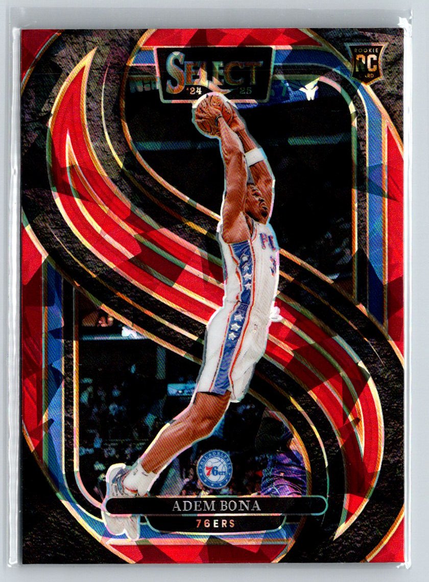 2024-25 Panini Select #196 Adem Bona Red Cracked Ice Prizm Q04