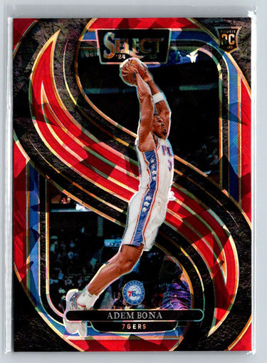 2024-25 Panini Select #196 Adem Bona Red Cracked Ice Prizm Q04