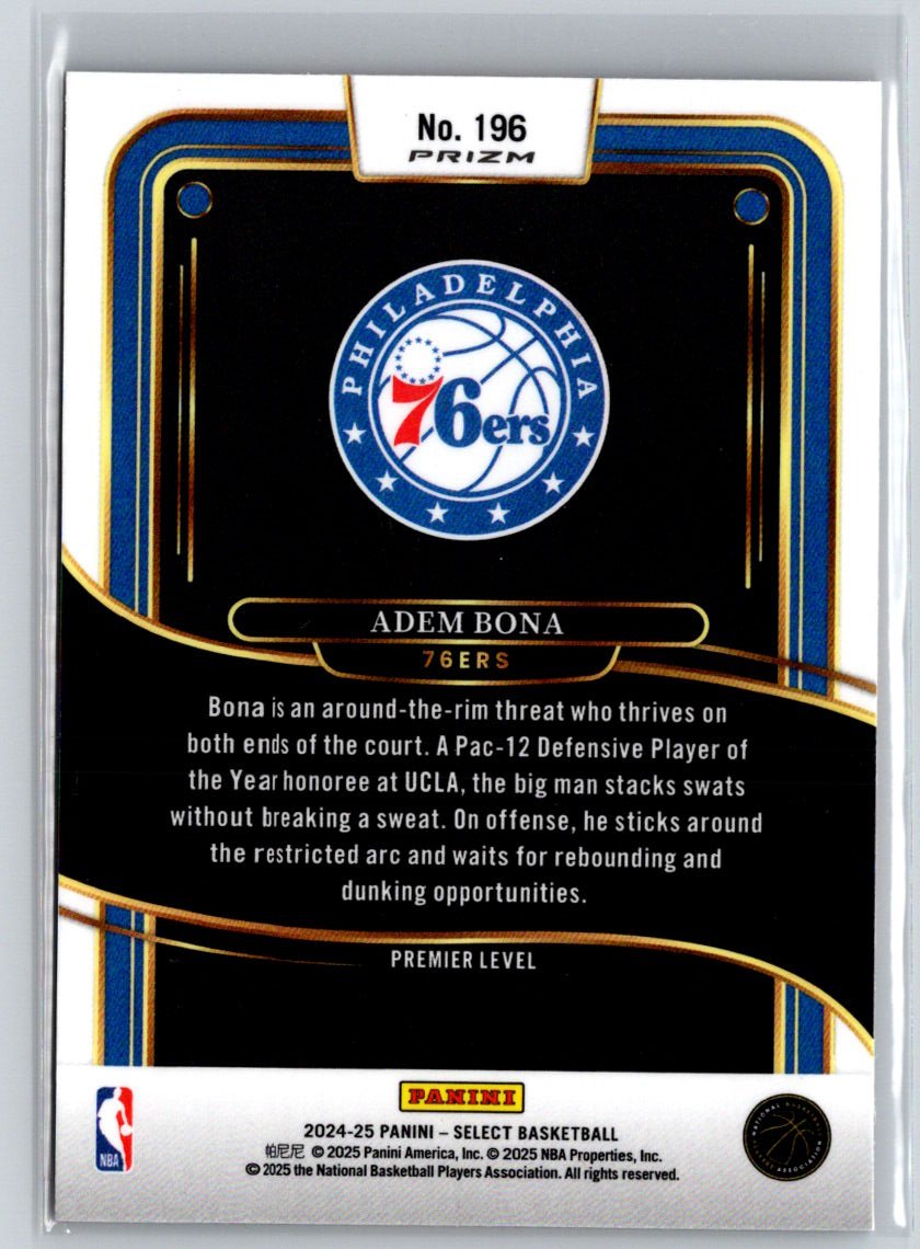 2024-25 Panini Select #196 Adem Bona Red Cracked Ice Prizm Q05