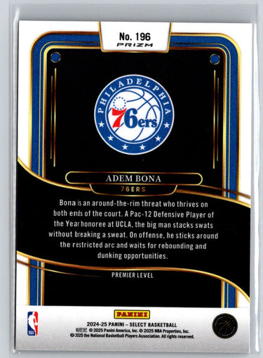 2024-25 Panini Select #196 Adem Bona Red Cracked Ice Prizm Q05