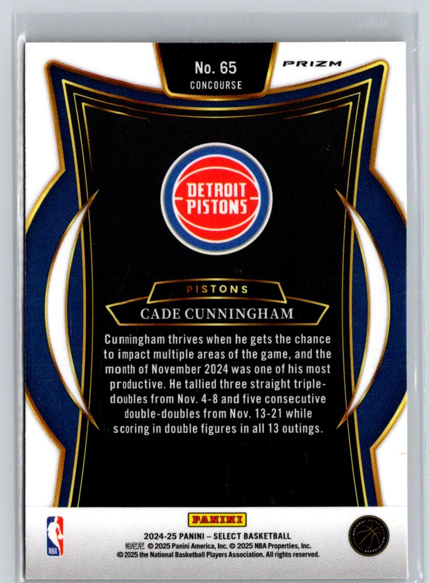 2024-25 Panini Select #65 Cade Cunningham Orange Flash Prizm Q06