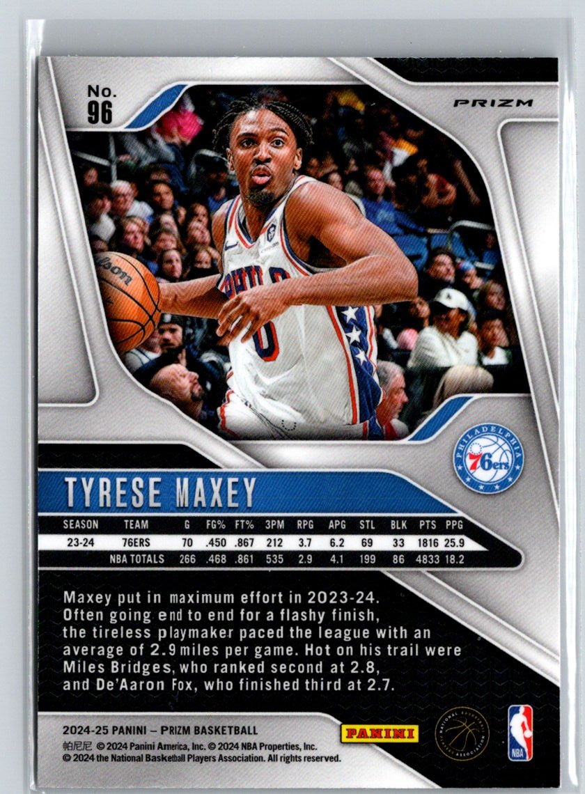 2024-25 Panini Prizm #96 Tyrese Maxey Prizms Ice Q06