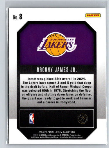 2024-25 Panini Prizm #8 Bronny James Jr. Emergent Q06