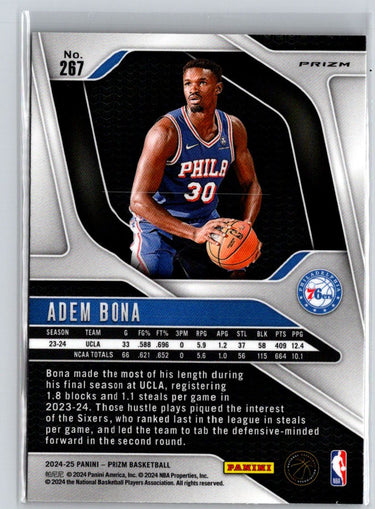 2024-25 Panini Prizm #267 Adem Bona Prizms Orange Ice Q07
