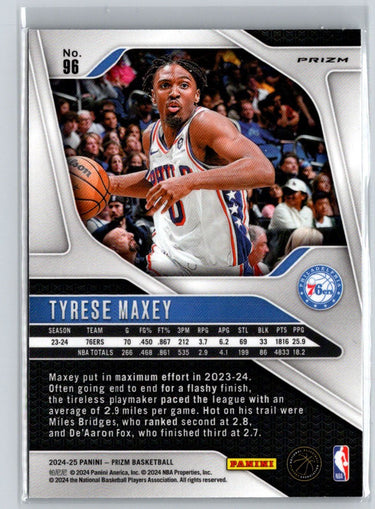 2024-25 Panini Prizm #96 Tyrese Maxey Prizms Ice Q07