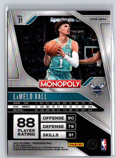 2024-25 Panini Prizm Monopoly #31 LaMelo Ball Red Prizms Q07