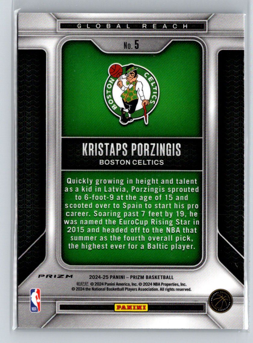 2024-25 Panini Prizm #5 Kristaps Porzingis Global Reach Prizms Silver Q09