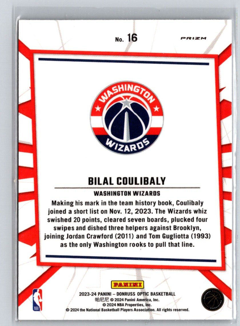 2023-24 Donruss Optic #16 Bilal Coulibaly My House Purple Q09