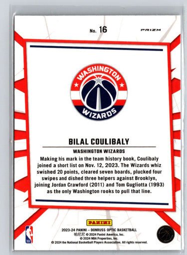 2023-24 Donruss Optic #16 Bilal Coulibaly My House Purple Q09