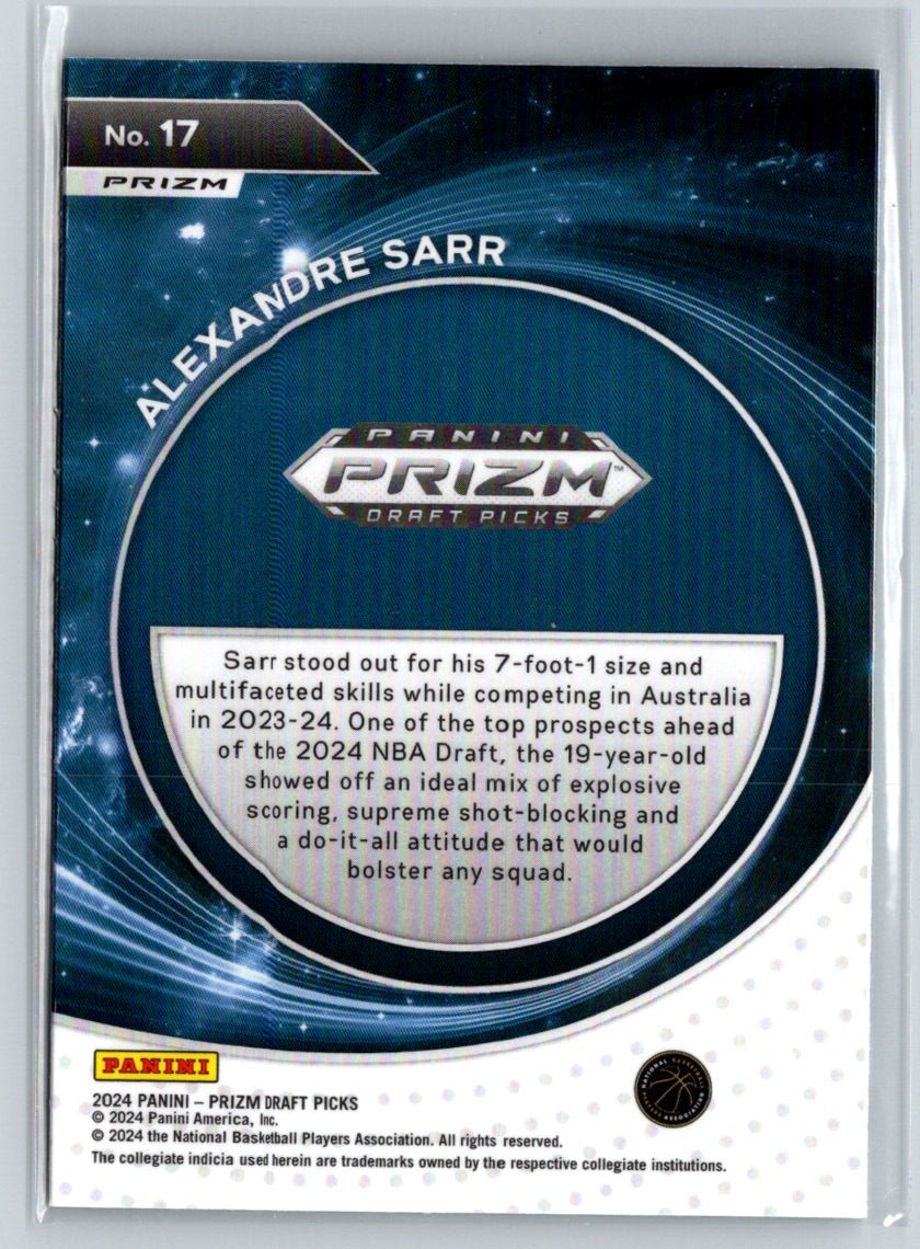 2024 Prizm Draft Picks - Student Orientation Silver #17 Alexandre Sarr Q09