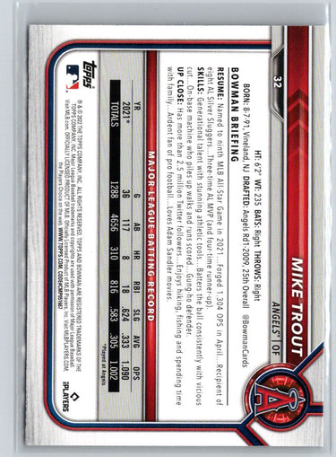 2022 Bowman #32 Mike Trout Q09