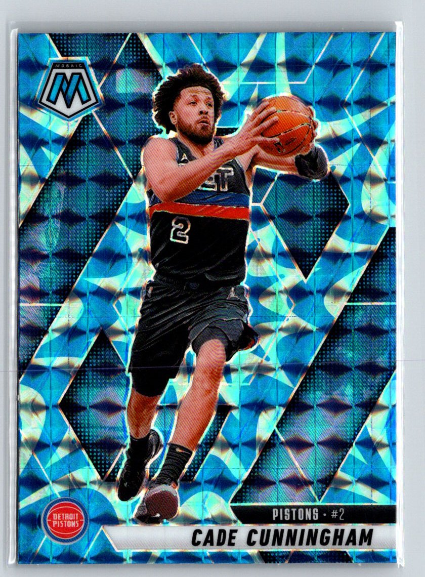 2024-25 Panini Mosaic #74 Cade Cunningham Reactive Blue Mosaic Q10