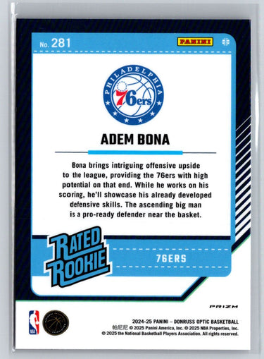 2024-25 Donruss Optic #281 Adem Bona Hyper Pink Q10