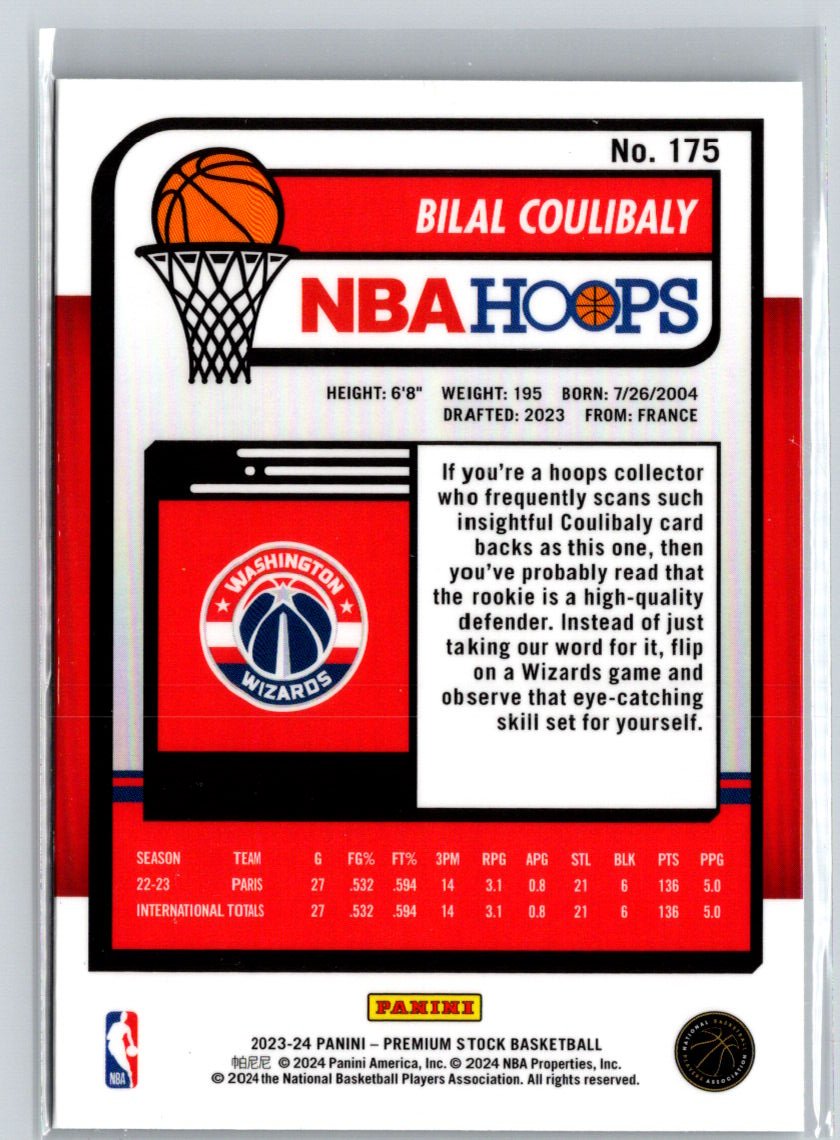 2023-24 Hoops Premium Stock #175 Bilal Coulibaly Q10