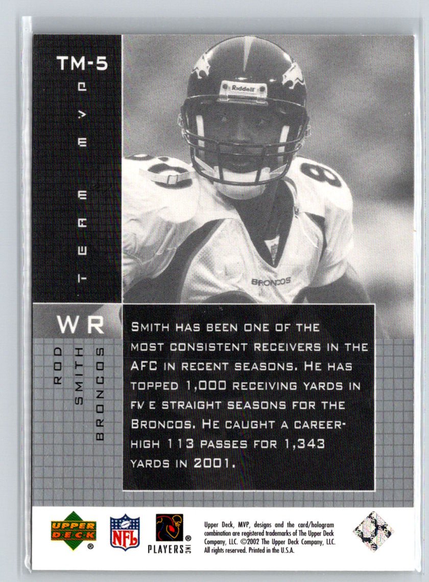 2002 Upper Deck MVP #TM-5 Rod Smith Team MVP Q11