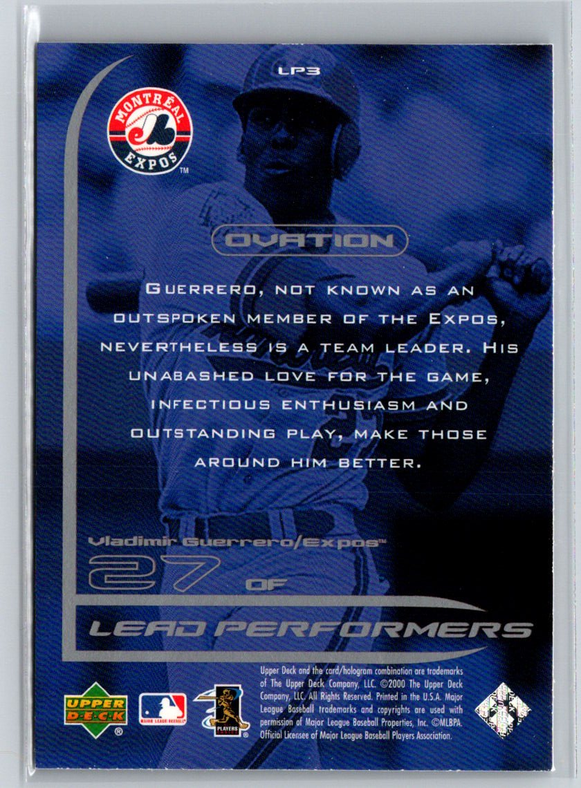 2000 Upper Deck Ovation #LP3 Vladimir Guerrero Lead Performers Q11