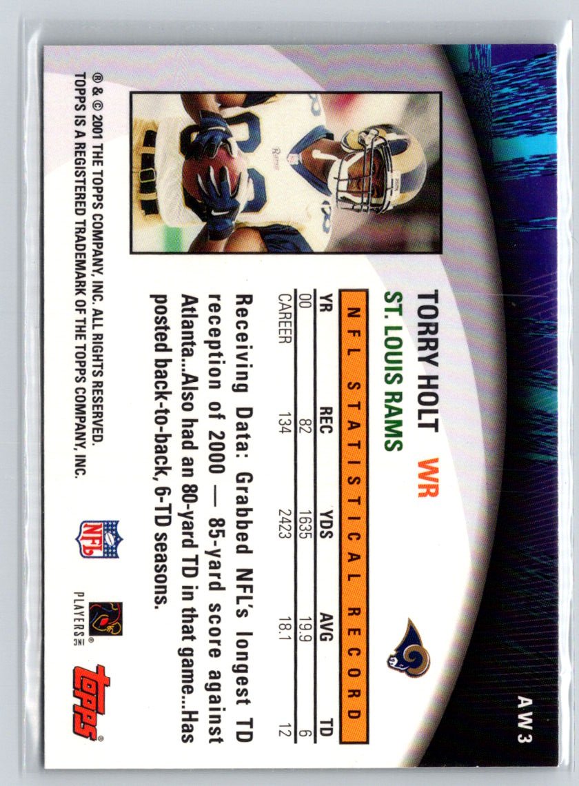 2001 Topps #AW3 Torry Holt Own the Game Q12