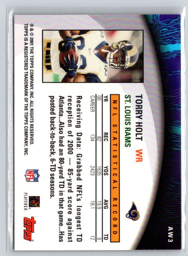 2001 Topps #AW3 Torry Holt Own the Game Q12