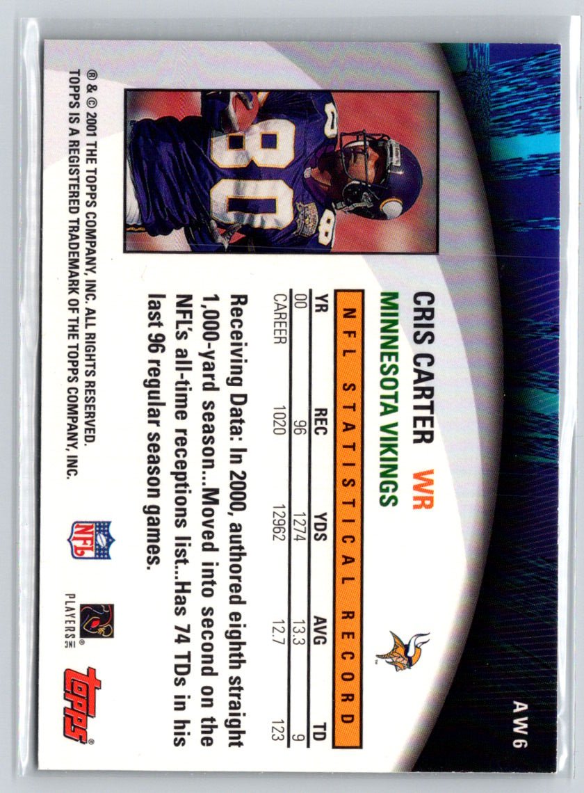 2001 Topps Chrome - Own the Game #AW6 Cris Carter Q13