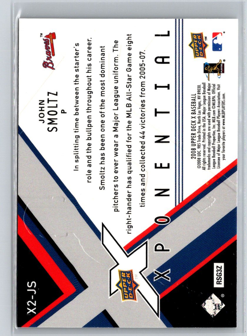 2008 Upper Deck X #X2-JS John Smoltz Xponential 2 Q13