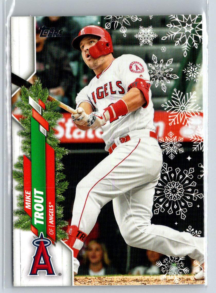 2020 Topps Holiday #HW123 Mike Trout Metallic : Candy Cane Bat Q13