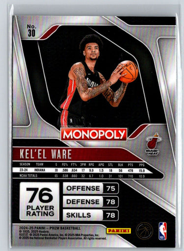 2024-25 Panini Prizm Monopoly #30 Kel'el Ware Q14