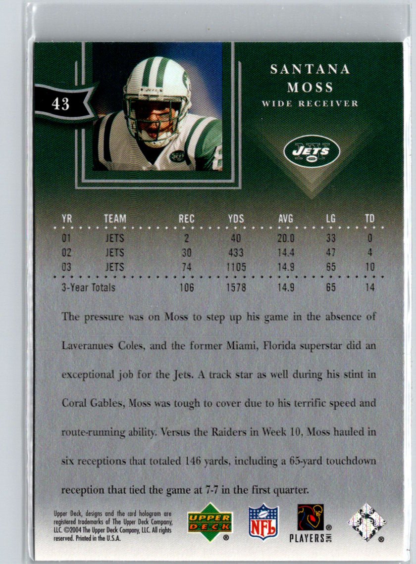 2004 UD Diamond Collection All-Star Lineup #43 Santana Moss Silver-Honors Q15