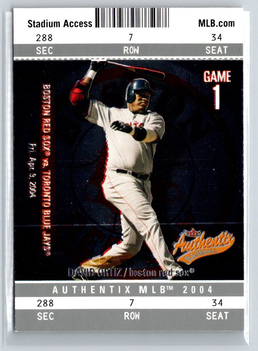 2004 Fleer Authentix #93 David Ortiz Q15
