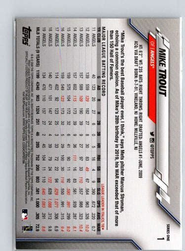 2020 Topps #1 Mike Trout : Santa Belt Q15