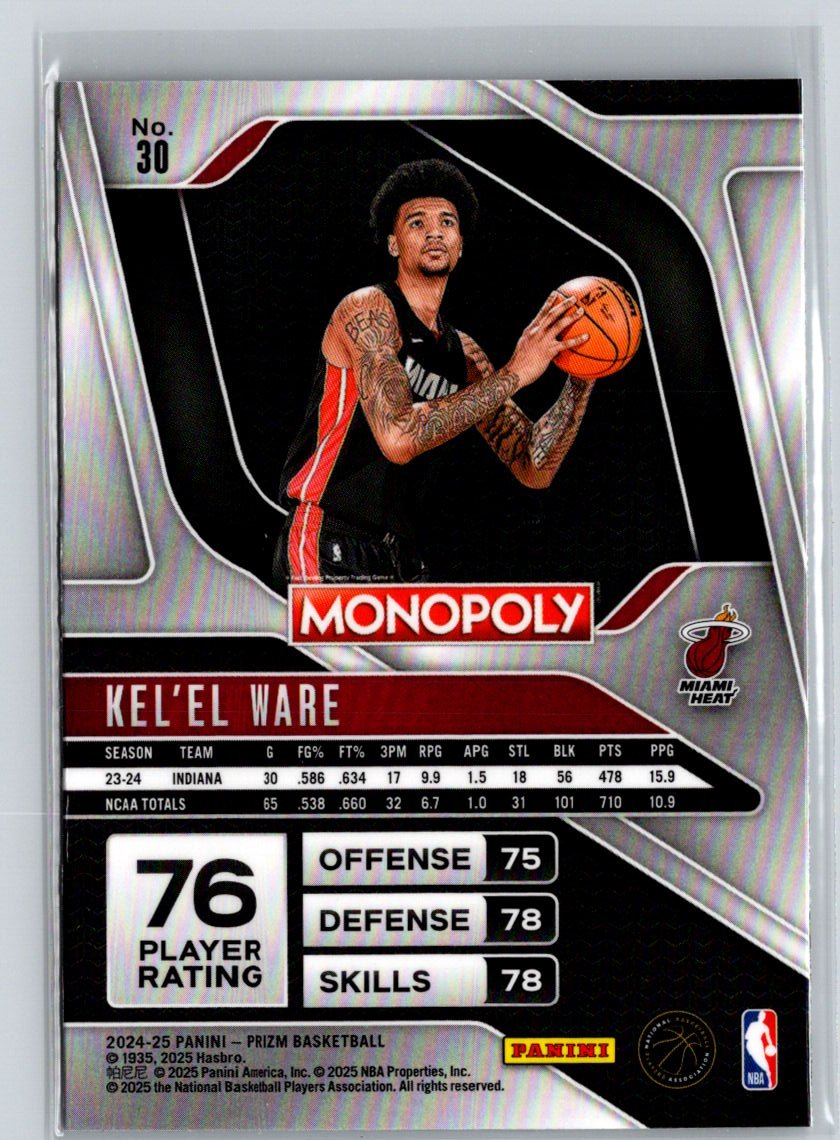 2024-25 Panini Prizm Monopoly #30 Kel'el Ware Q15