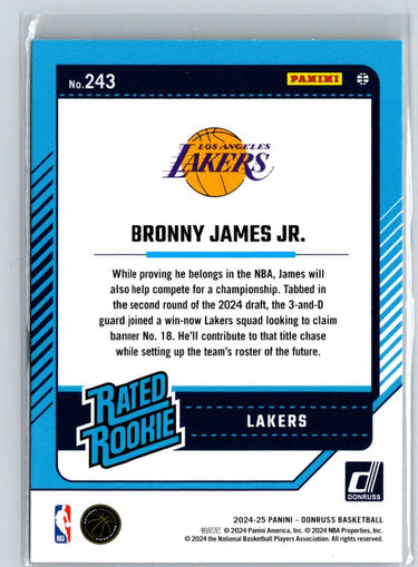 2024-25 Donruss #243 Bronny James Jr. Q15