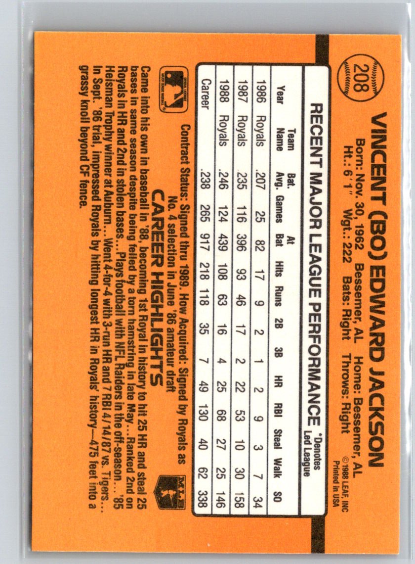 1989 Donruss #208 Bo Jackson Q16